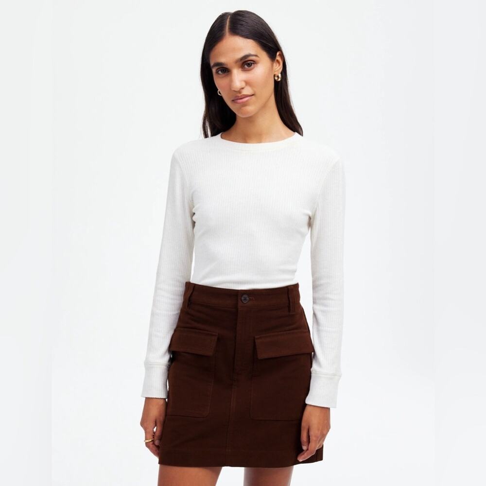 Madewell Utility Mini Skirt in Moleskin Size 12 NT388 Brown